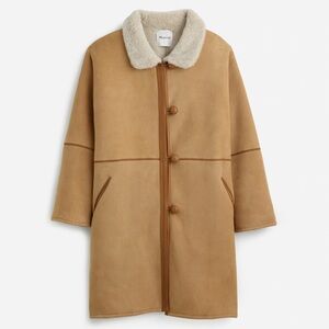 Madewell Suede Oversized Long Jacket (Shearling Coat) Size M NWD $950 NT638